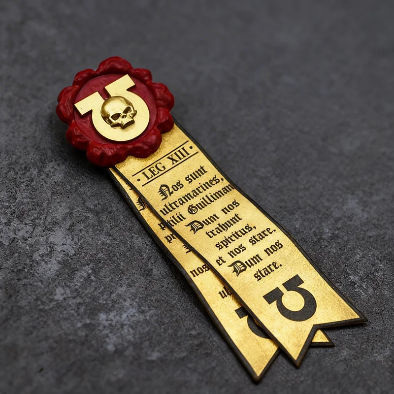 Фото Брошь-значок 40k Aquila Purity Seal Imperial Skull - Готическая красная брошь в виде черепа для геймеров Adeptus Mechanicus, подарок №1