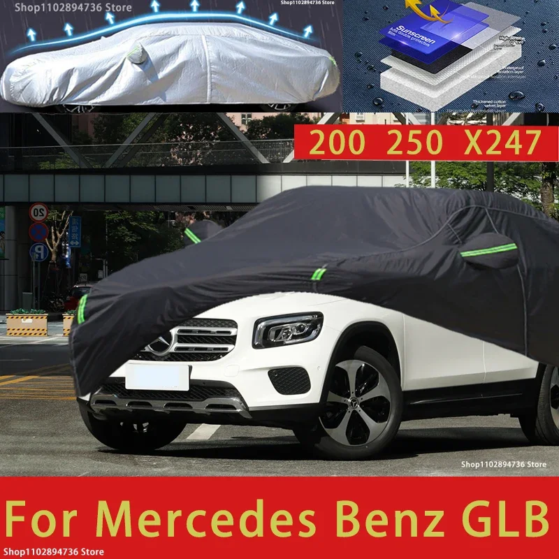 For Mercedes Benz GLB 200 250 X247 Outdoor Protection Full Car Cover Covers Sunshade Waterproof Dustproof Black