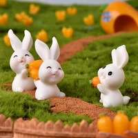 micro landscape cute rabbit resin ornament easter decoration rabbit paradise mini animal carrot gardening ornament