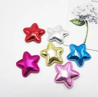 multicolors pu star shape padded appliqued for diy handmade kawaii children hair clip accessories hat shoes