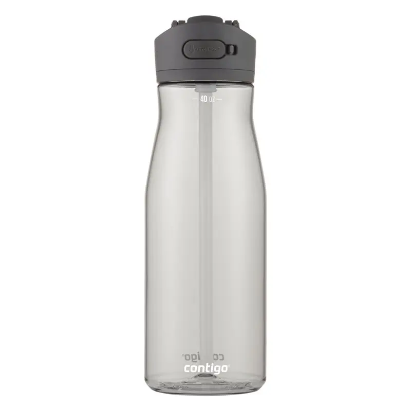 

2.0 Tritan Water Bottle with AUTOSPOUT Straw Lid Grey, 40 fl oz. Foldable bottale Water bottles for women Air up Protein shaker