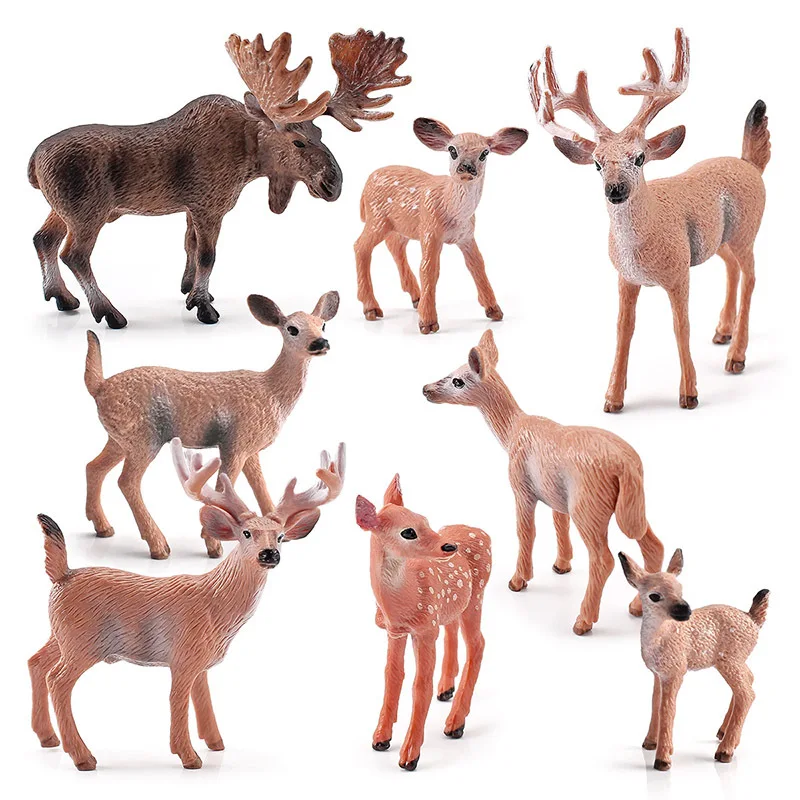

Имитация леса, яркий реалистичный лосяй, белый хвост, олень, экшн-фигурки, модель животного, украшение, Детские коллекционные игрушки