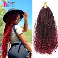 14 20inch goddess box braids crochet braids synthetic crochet hair with curly ends braids 3x bohemian hair extensions alibaby