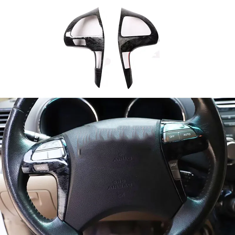 

Black Wooden Color Car Steering Wheel Protective Cover Trim Sticker For Toyota Highlander 2009- 2014
