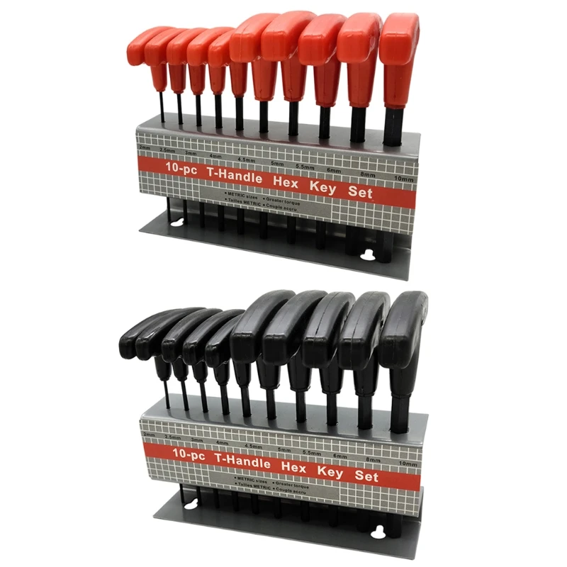 

10 шт. метрические размеры шестигранный ключ набор универсальных Т-образных ручных инструментов авто Bi