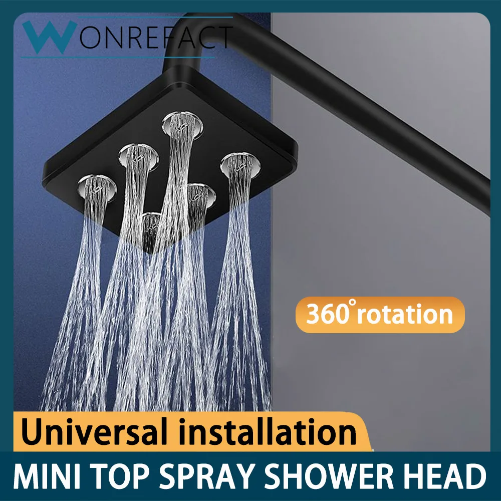 

High Water Pressure Shower Head Water Flow Mini Shower Head Bathroom 360° Rotating Top Spray Water Saving Pressurized Design