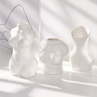 ins popular body vase female matte white ceramic sculpture unique modern chic home decoration flower pot cute minimalism vase