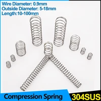 stainless steel compression spring wire diameter 0 9mm 304 sus shock absorbing pressure return compressed springs