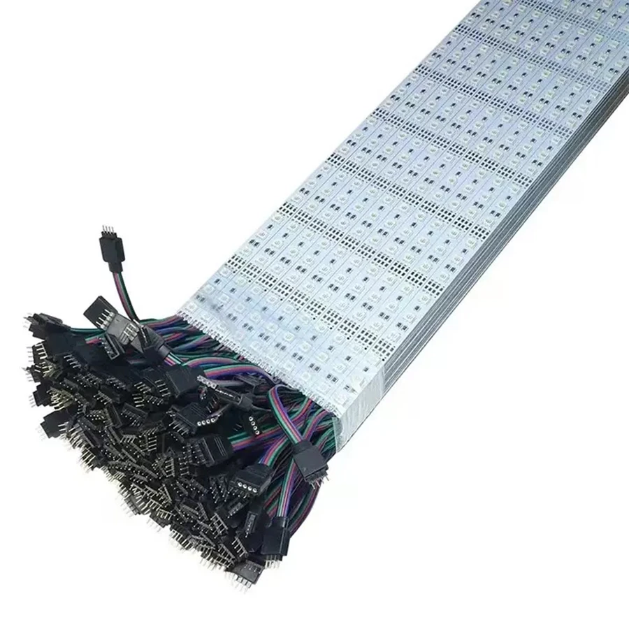 Фото 100 шт. 100 см SMD 5050 RGB LED-лента, 12В/24В, 1 метр, 72 светодиода, полноцветная, жесткая алюминиевая, для праздничных шоу и выставок №1