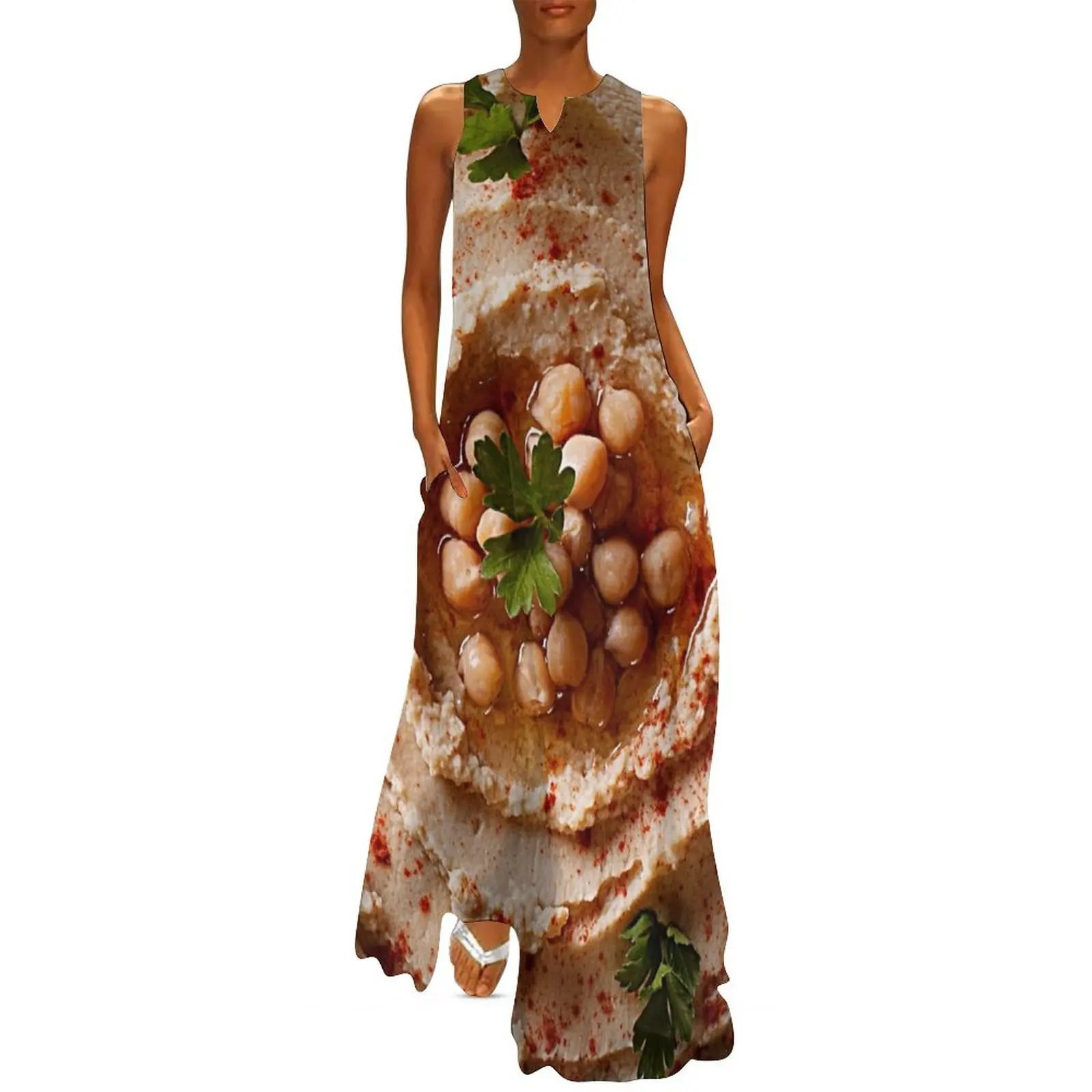 Hummus Long Dress женский летний комбинезон вечернее платье женское