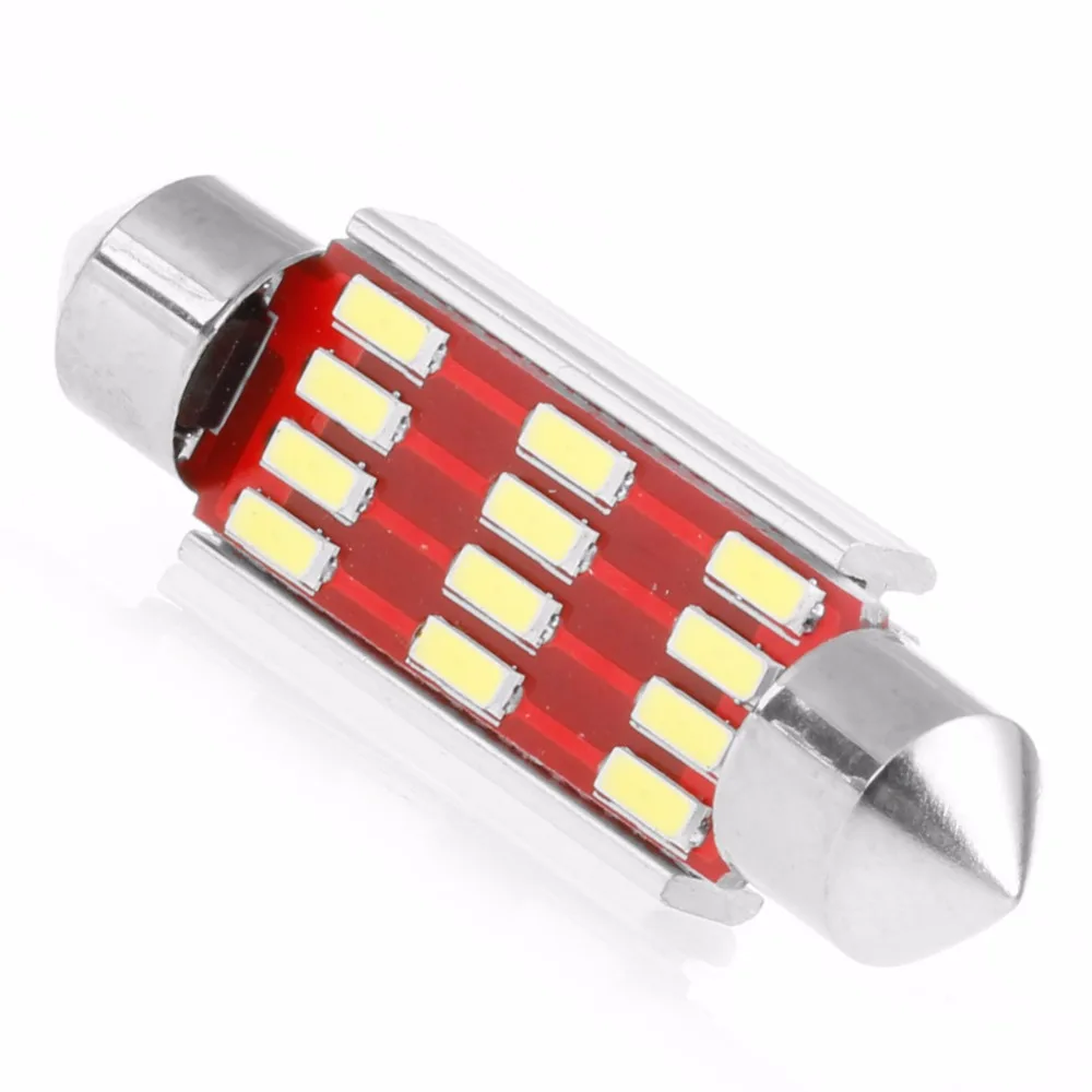 

50PCS Festoon C5W CANBUS NO Error Auto Light 12 SMD 4014 LED 31mm 36mm 39mm 41mm Car Interior Dome Lamp Reading Bulb White 12V
