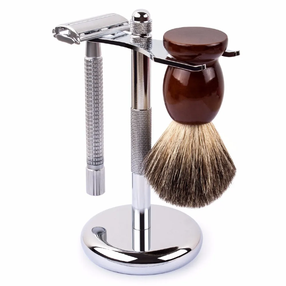 Men Razor Holder Stainless Steel Shaving Brush Stand Safety Razor It Razor Holder 15cm Razor Rack & Brush not including