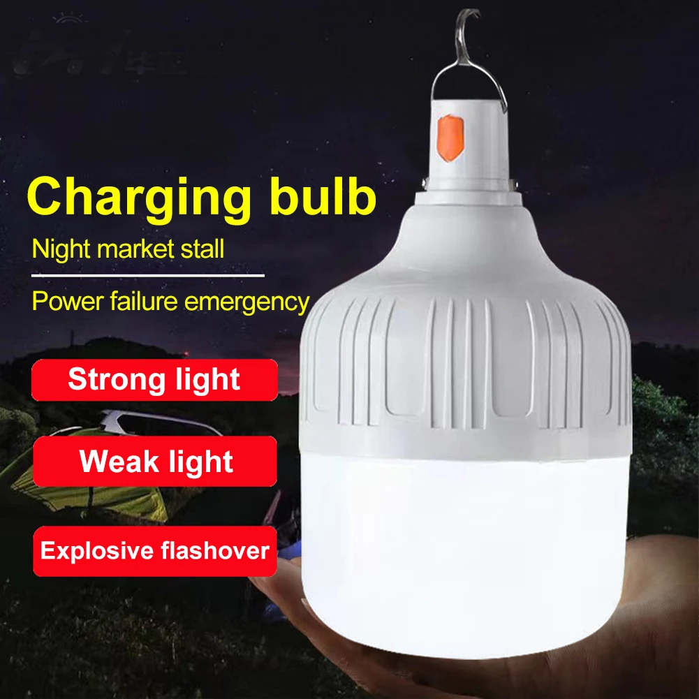 

LED USB Rechargeable Bulb Waterproof Emergency Light Outdoor Camping Camp Household Power Outage Super Bright Bulb 30/60/80/100W