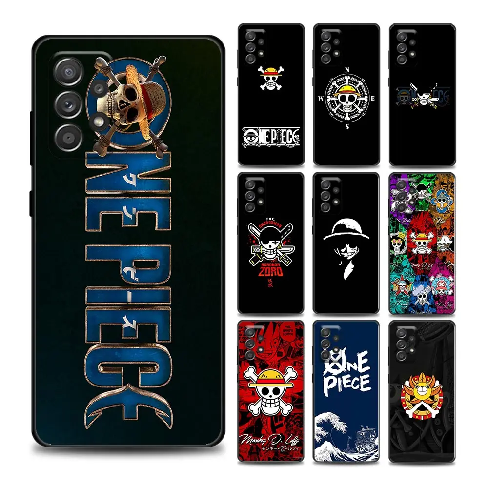 

Japanese Anime One Piece Logo Phone Case for Samsung A01 A02 S A03s A11 A12 A21s A32 5G A41 A72 5G A52s 5G A91 S Soft Silicone