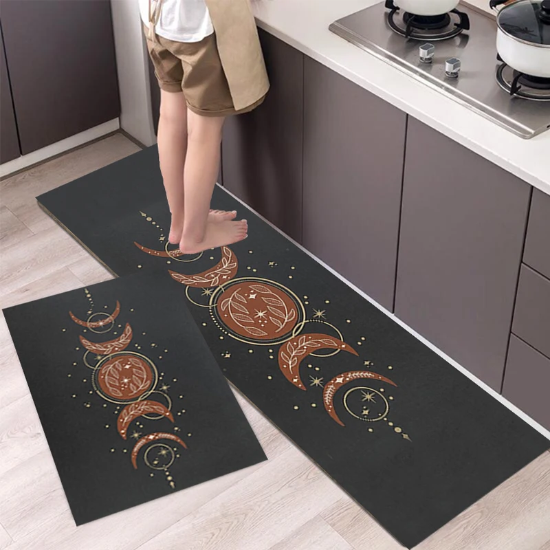 

Sun Moon Pattern Carpet Rugs Floor Non-Slip Tapices Kitchen Door Foot Mat Living Room Decoration Home Decor M112