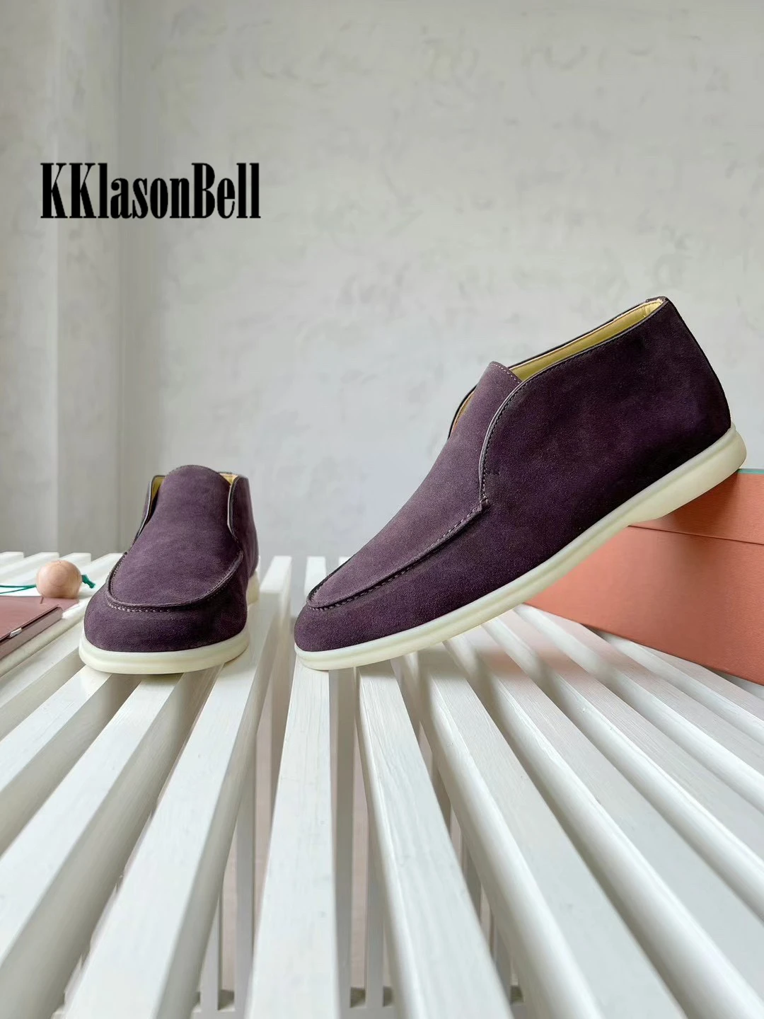 Мужские высокие Лоферы 10 9 года мягкая бычья замша натуральная кожа слипоны