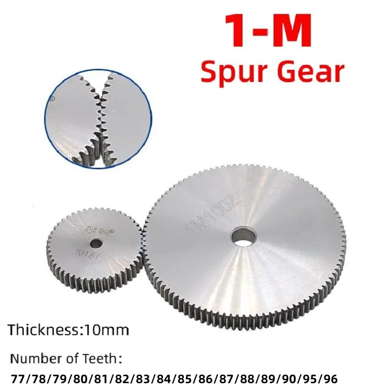 

Spur Gear-1PCS 1M Metal Transmission Gear 45# Steel 1 Modulus 77/78/79/80/81/82/83/84/85/86/87/88/89/90/95/96Teeth