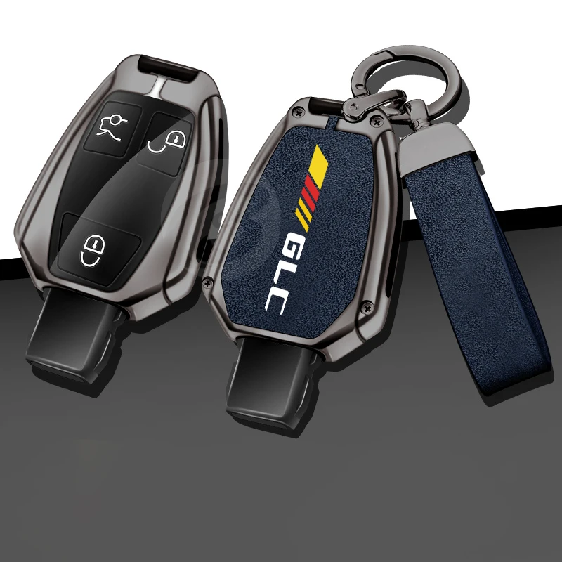 

Zinc Alloy Car Key Case Cover Shell Holder for Benz Glc X253 C253 Custom Logo Metal Keychain Full Bag Keyless Auto Accessories