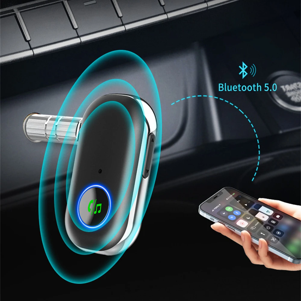 

3.5mm Receiver Automatically Connect Bluetooth5.0 Receiver Stereo Car Mobile Car Receiving Audio Adapter Rechargeable