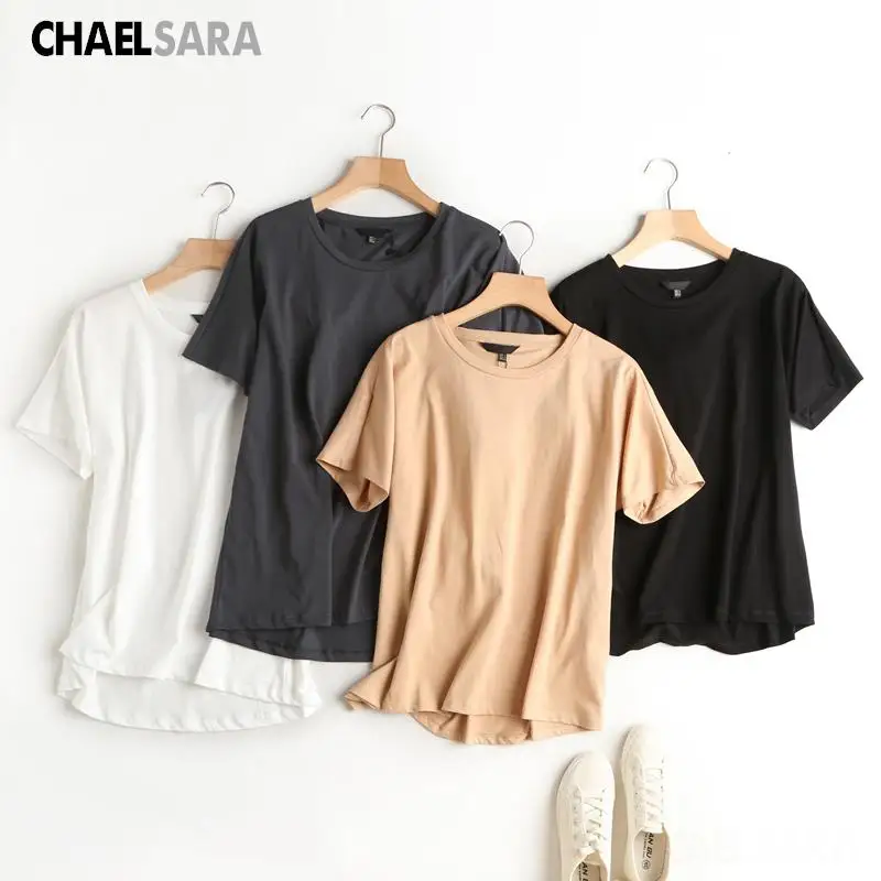 

2022 Summer Women Basic Cotton T Shirt Ladies Short Sleeve O Neck Casual Street Wear Tee Top