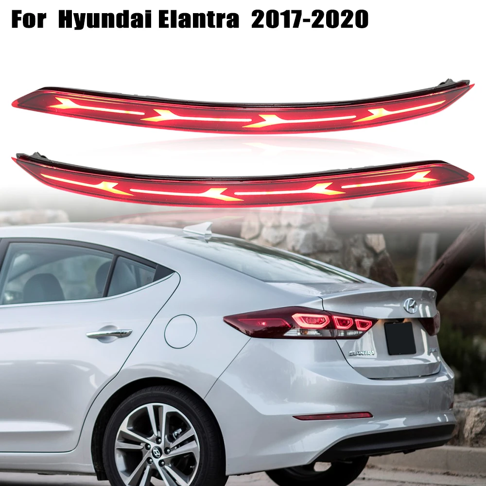 2 шт. светодиодный фонарь заднего бампера для Hyundai Elantra 2017-2020 задний стоп-сигнал