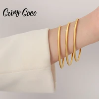 cring coco titanium steel bracelet gold color simple design bangles womens hand bracelets accessories for women jewelry 2022