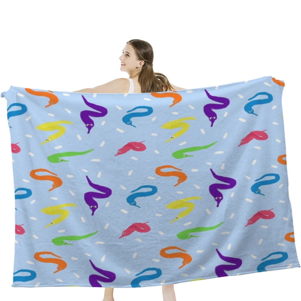 

Worm on a String BAbey Throw Blanket Soft Warm Bedspread Camping ,Travel Bedding Blanket