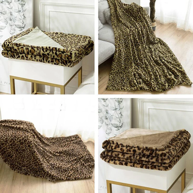 

Naturelife Soft Warm Blanket Coral Plaid Blankets Travel Sofa Leopard Print Fleece Blankets For Bed Soft Fluffy Warm Coberto