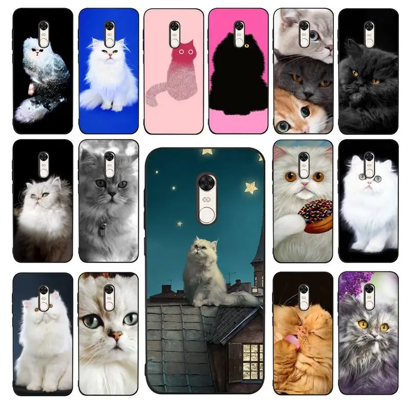 

YNDFCNB Persian Cat Phone Case for Redmi 5 6 7 8 9 A 5plus K20 4X 6 cover