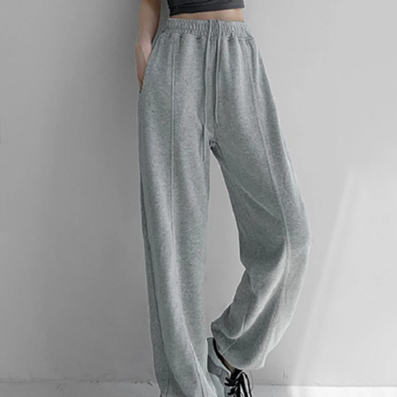 

Loose Women Sports Thicken Pants Warm Winter Long Trousers Joggers Streetwear White Gray Sweatpants Women 2022 Autumn Baggy