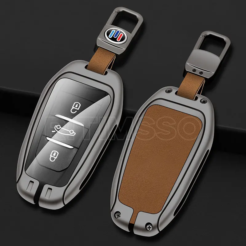 

Металлический кожаный чехол для автомобильного ключа чехол для Peugeot 2008 3008 4008 5008 308 408 для Citroen C1 C2 C3-XR C4 C6 Picasso DS3 DS4