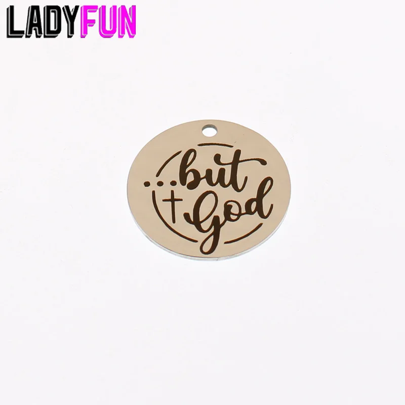 

But God Believe Cross Charm Stainless Steel Charms Laser Words DIY High Polish Mirror Pendant