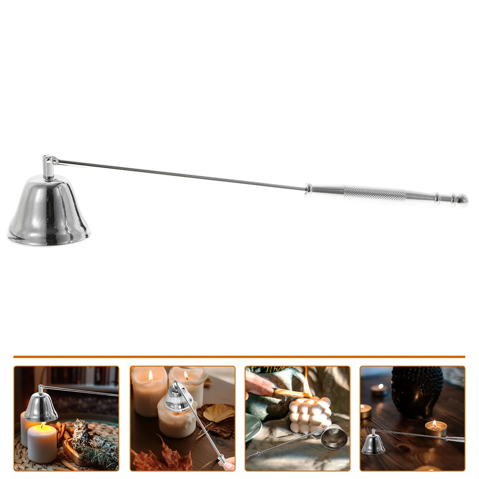 

Snuffer Wick Extinguisher Tool Flame Trimmer Black Safely Extinguish Tools Stainless Steel Handle Spoon Accessories Dipper