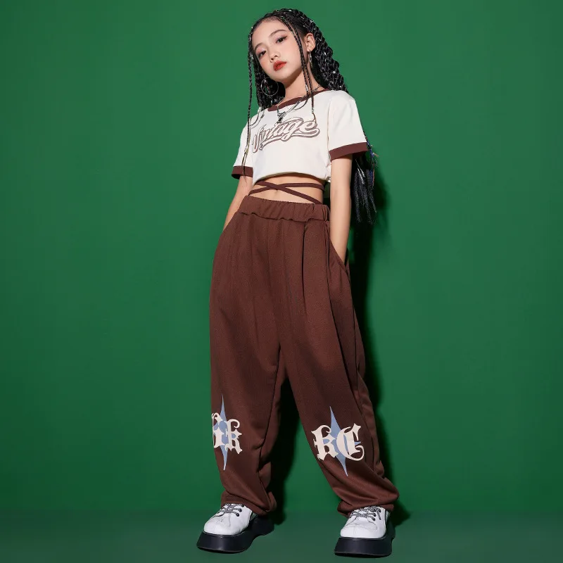 Детская танцевальная одежда костюмы в стиле хип-хоп для девочек и мальчиков