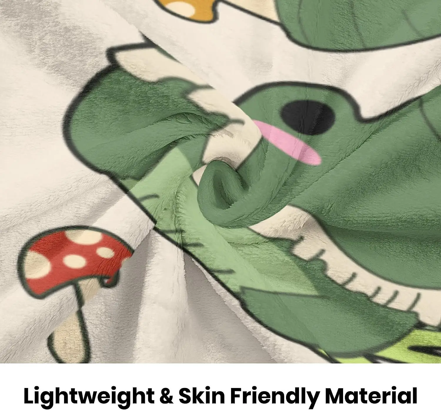 Фланелевое флисовое покрывало в виде грибов и лягушек легкий милый уютный