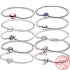 Классическая осветительная цепочка из стерлингового серебра 925 пробы с застежкой в виде листьев