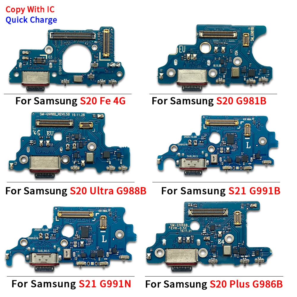 10 шт. плата порта зарядки USB для Samsung S20 Fe 4G Plus Ultra S21 G981B G986B G988B G991B G991N гибкий кабель