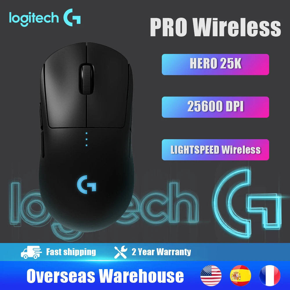 

Logitech G PRO Wireless Gaming Mouse 25600 DPI RGB Dual Mode Mice 8 Button Ergonomic Mouse HERO 25K Sensor LIGHTWEIGHT PC Gamer
