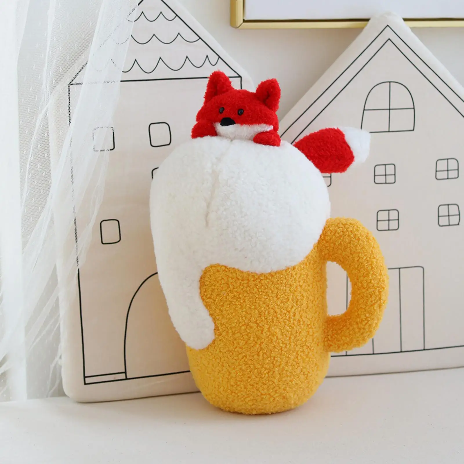 Очаровательная пивная плюшевая игрушка-подушка игрушки для сна мягкие дивана