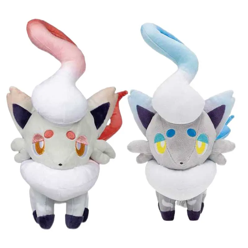 

Red Blue Hisui Zorua Plush Toy Pokemon Evolution Zoroark Stuffed Doll Soft Cute Fox Christmas Gift for Kids