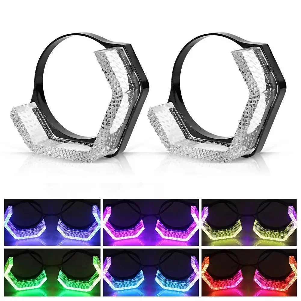 

3 "5D Symphony Led Angel Eyes Фара RGB LED Halo Control Сигнальный фонарь поворота с DRL APP Дневные ходовые огни A9S6