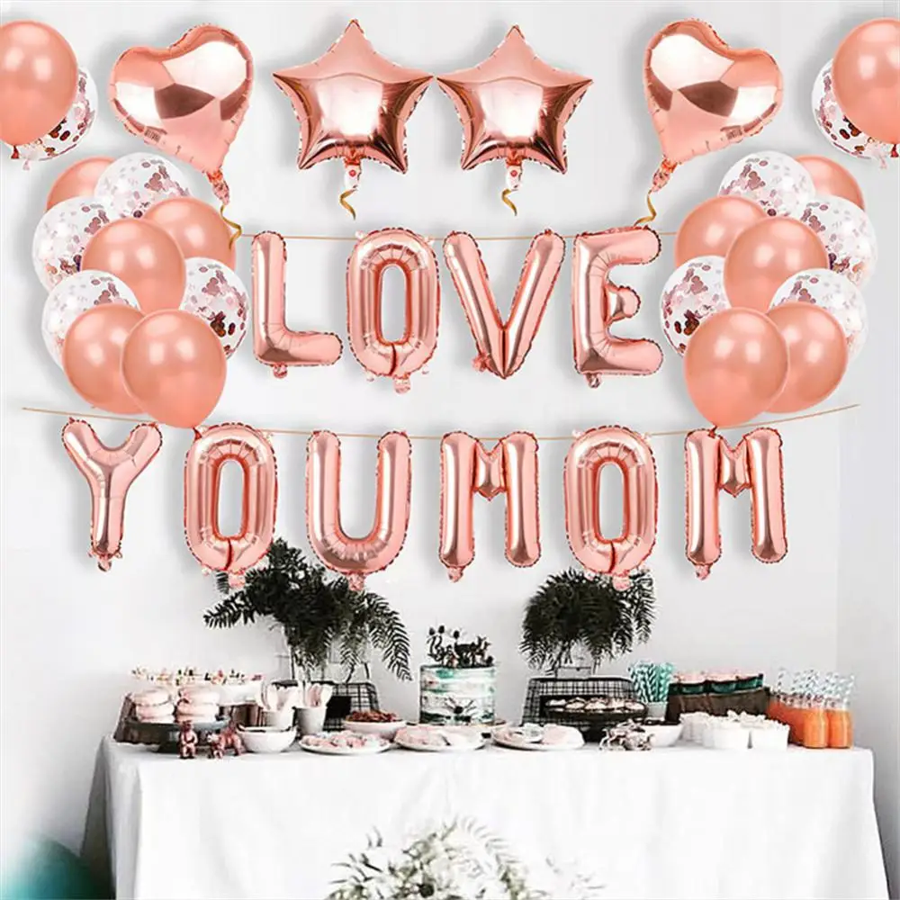 

Letter Balloons Decorative Balloon Suit You Mom Show Party Decorations Banner Mothers Balloons Party Supplies
