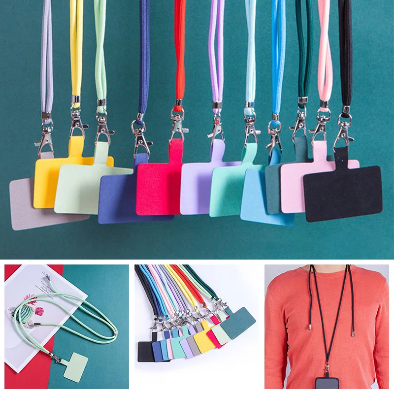

Universal Crossbody Patch Phone Lanyards Mobile Phone Strap Lanyard Nylon Soft Rope Cell Phone Hanging Cord with Curing Cloth