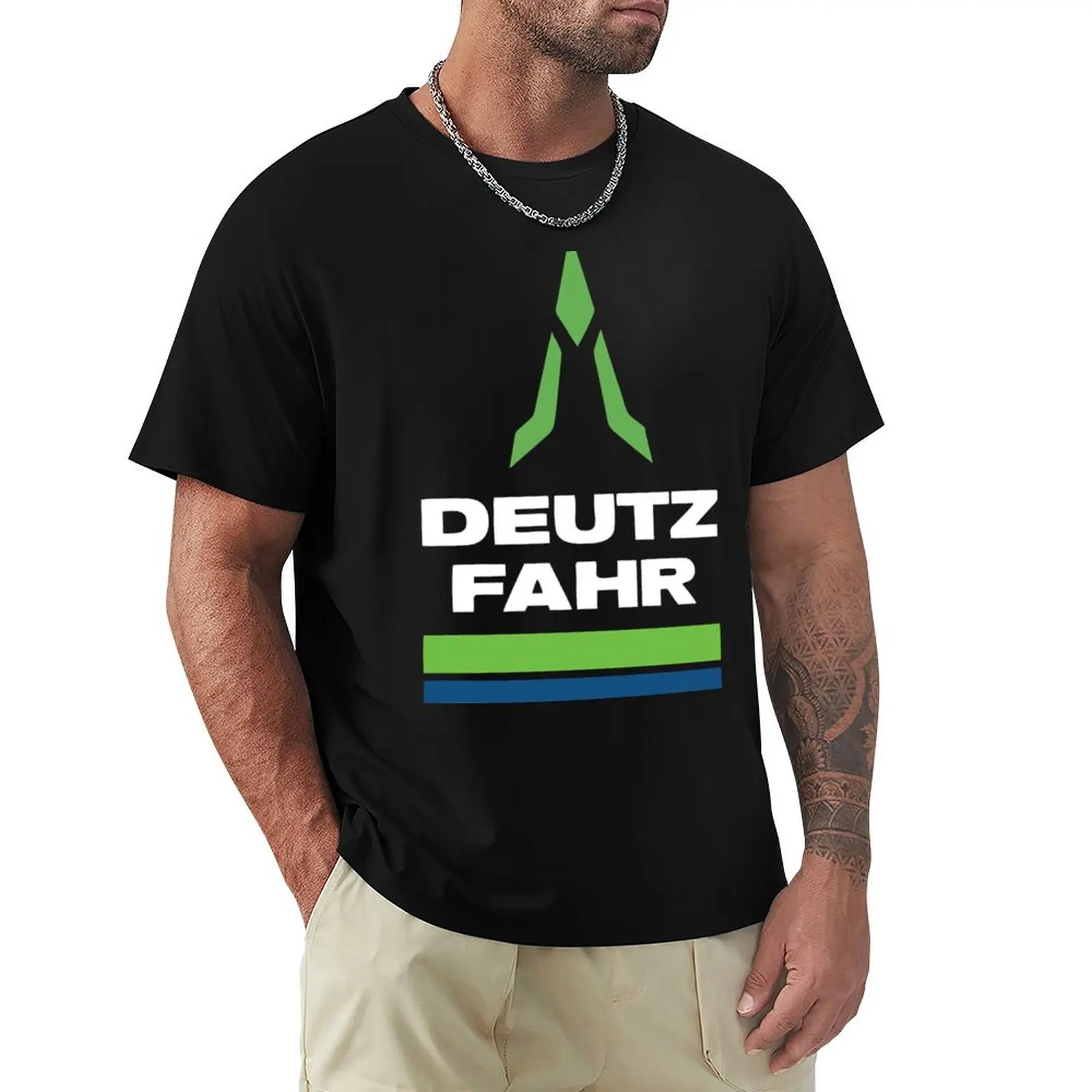Фото ХИТ ПРОДАЖ - Футболка с логотипом Deutz Fahr, простая, модная, повседневная футболка №1