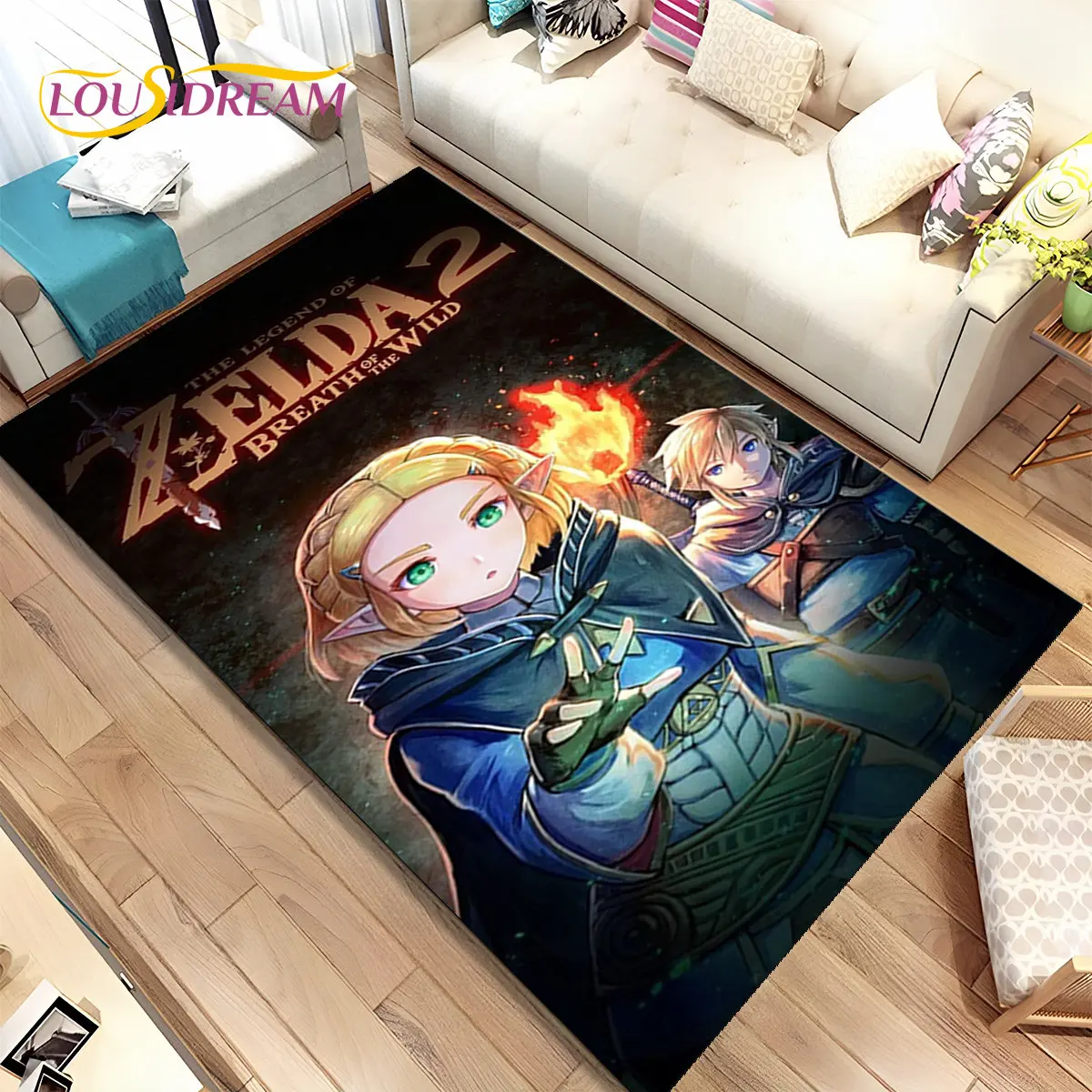 

Z-Zelda2 Link Game Gamer Area Rug Large,Carpet Rug for Living Room Bedroom Sofa Doormat Decoration,kids Play Non-slip Floor Mat