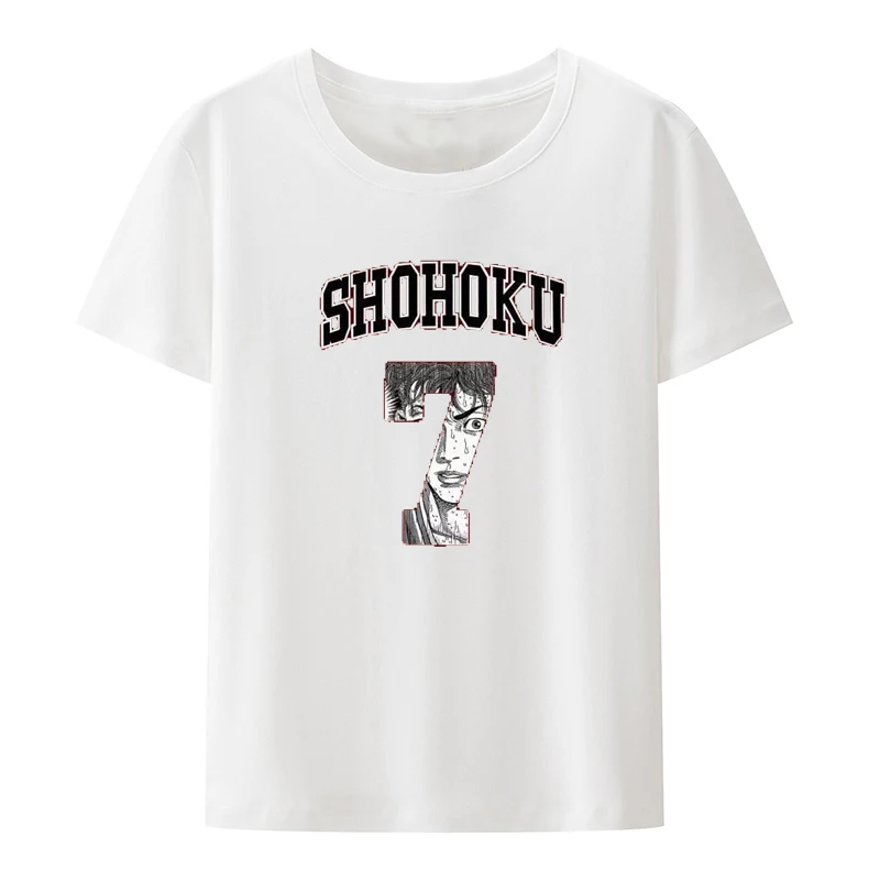 Хлопковая футболка с японским принтом Слэм-Данк популярная хипстерская рубашка