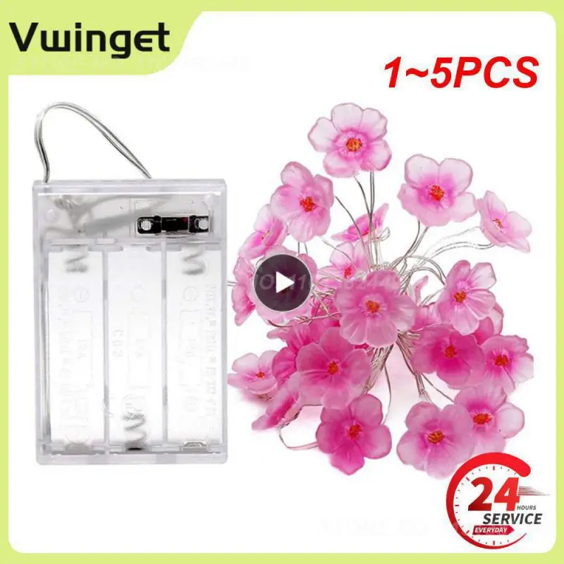 

1~5PCS Led Lights Christmas Cherry Blossom String Lights Holiday Party Decor Led Light Garland Sakura Hanging Light String