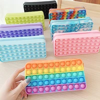 large popits pencil case simples sensory silicone bubble stationery storage bag for children kids antistress pops its toy