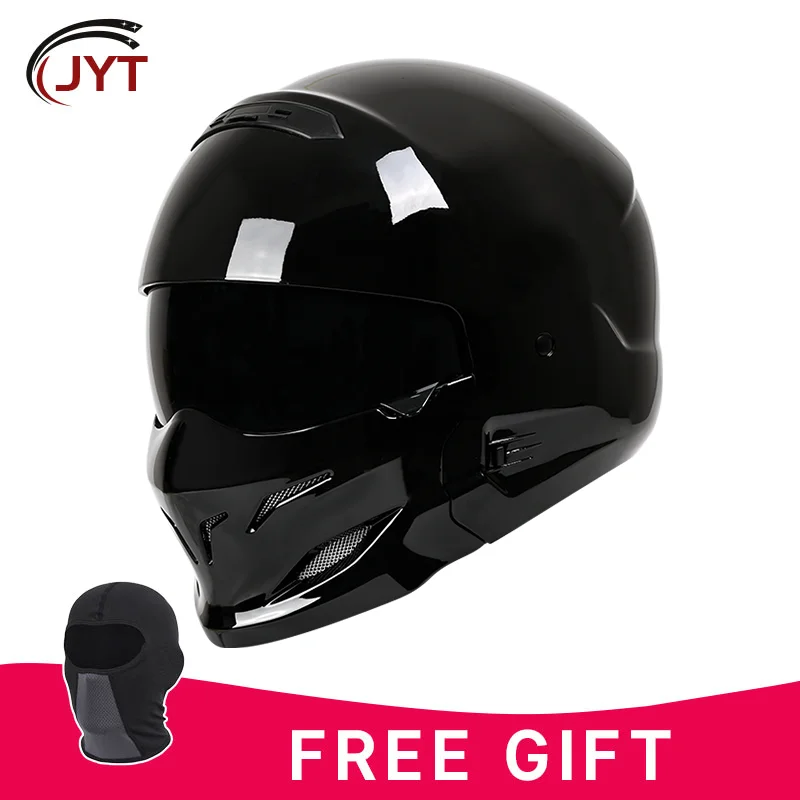 

Мотошлем на все лицо унисекс, мотоциклетный шлем в стиле ретро, комбинированный, локомотивный, сертификация DOT