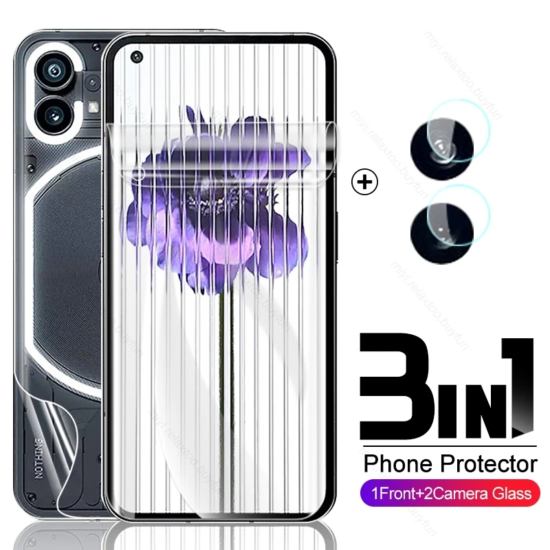 

1To3 Front Back Hydrogel Film For Nothing phone (1) 5G Camera Glass For Nothingphone One 1 A063 6.55" Screen Protector Not Glass